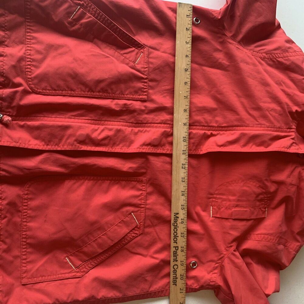 Larry Levine Sport Red Lightweight Parka Coat Snaps Zipper Hooded Jacket Medium - Picture 9 of 12